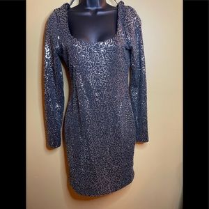 Arden B Silver Sequin Dress